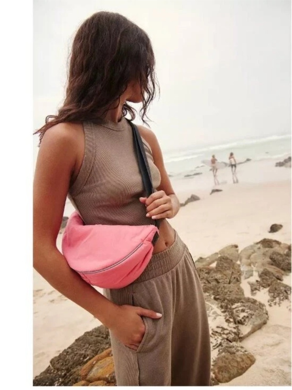 FP Movement by Free People Pink Crossbody with Black Strap